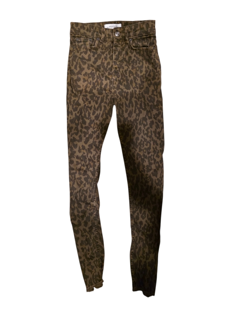 ZARA High-Waist Leopard Print Jeans - Size 2